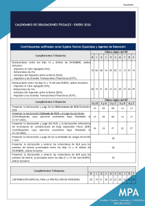 Calendario obligaciones fiscales enero 2026